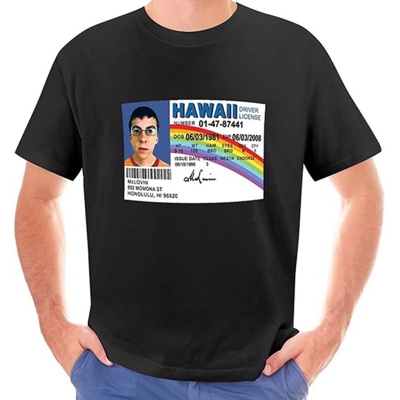 Superbad Other - Men’s Black Superbad McLovin License Short Sleeve Shirt 🖤